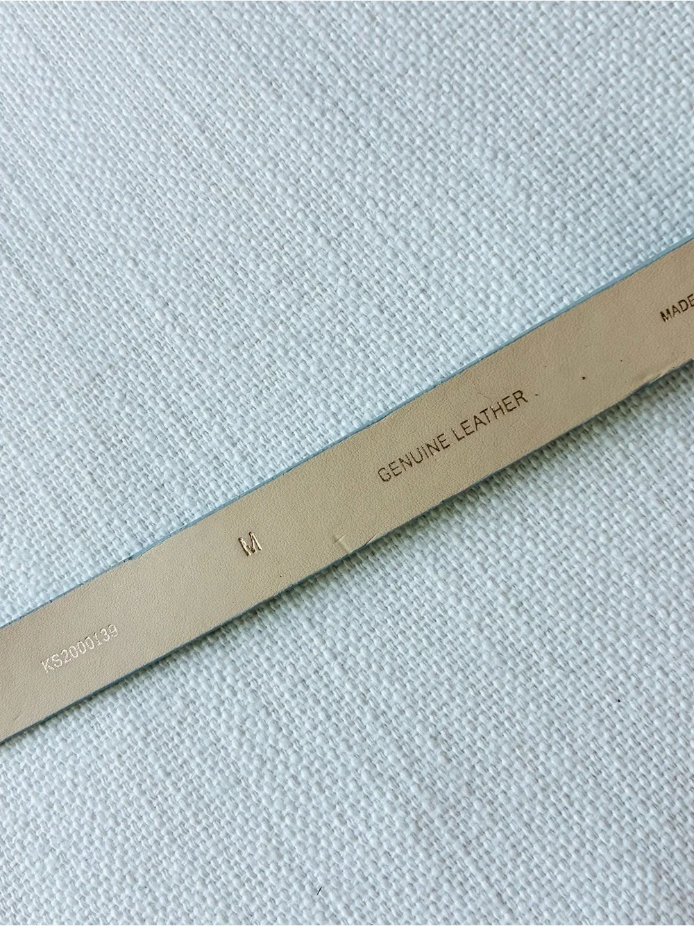 *NWT* Kate Spade M 90cm Genuine Leather Belt Baby Blue - Gold Buckle